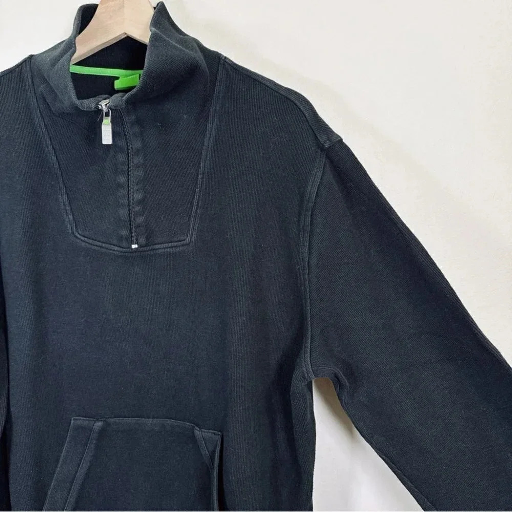Hugo Boss  Cotton Half Zip Ribbed Sweater - Picture 4 of 15